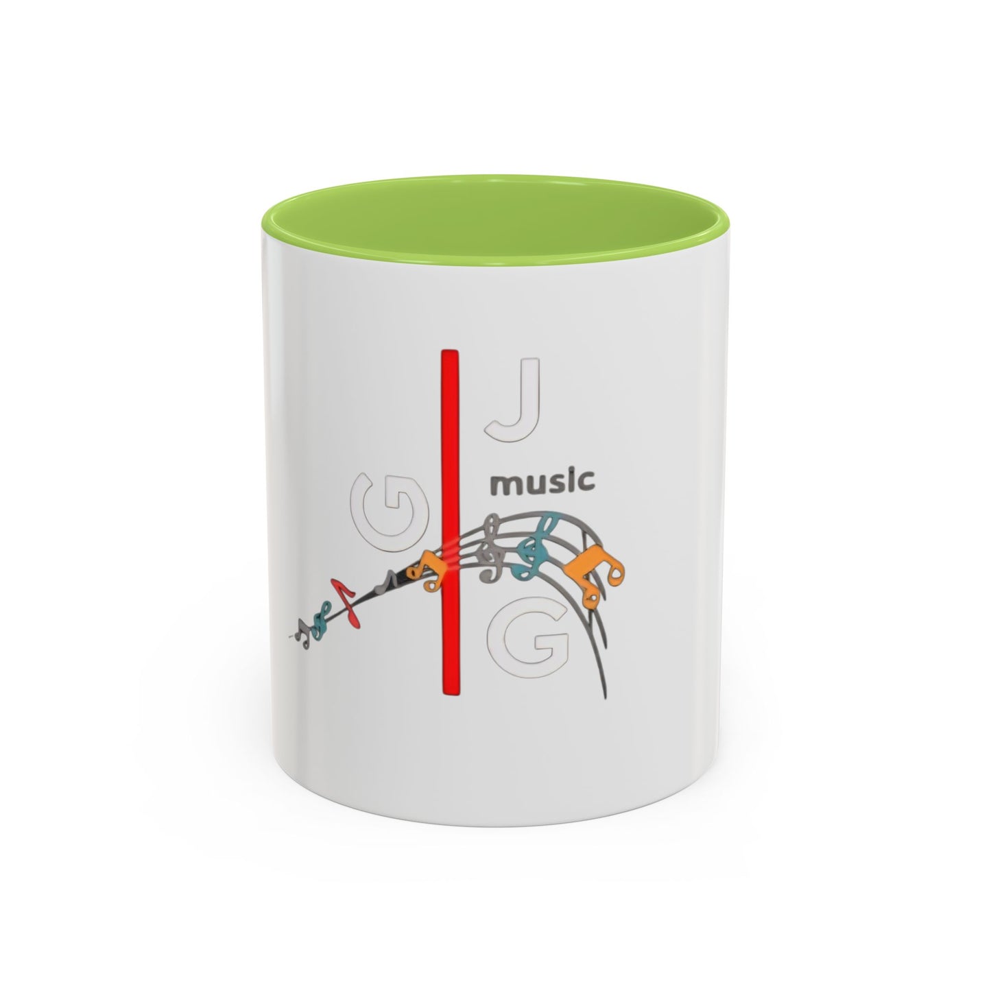 Music Notes Accent Coffee Mug – Colorful Melody Design (11/15oz)