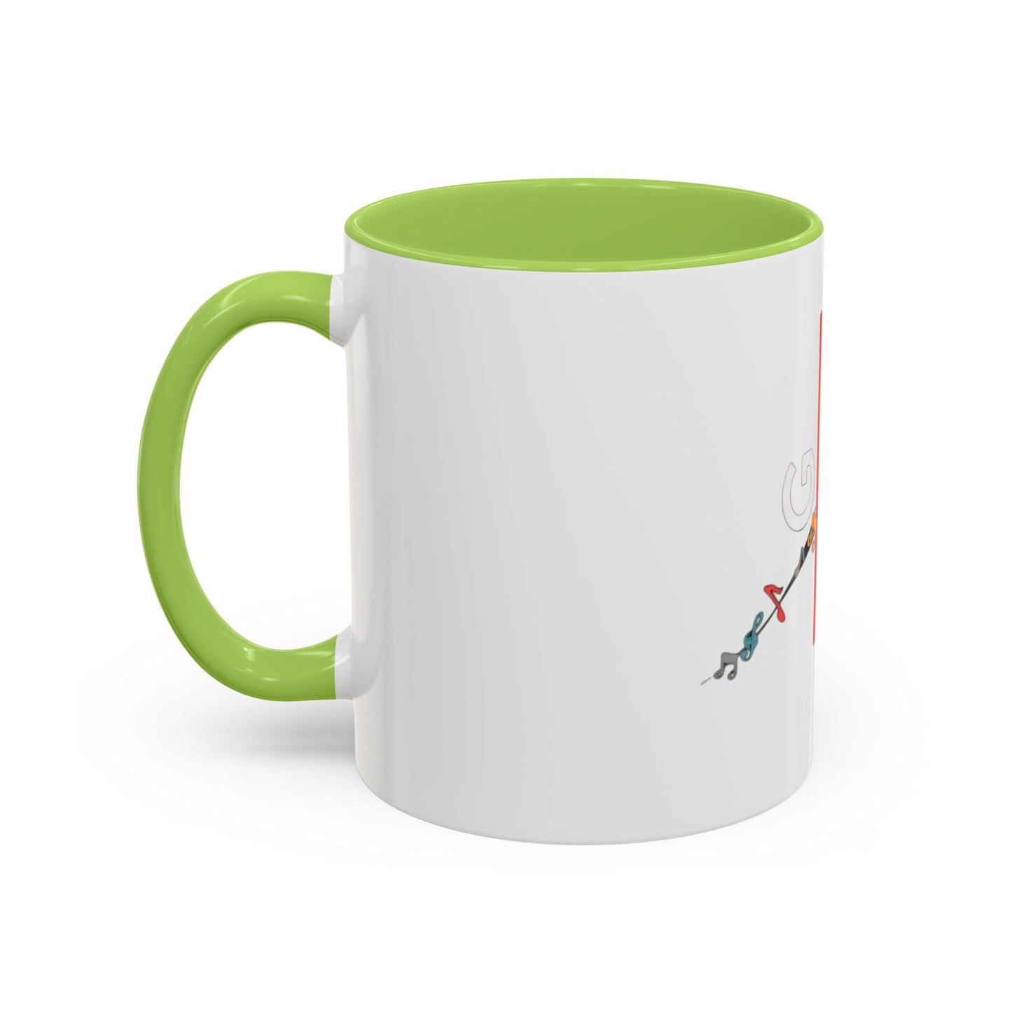 Music Notes Accent Coffee Mug – Colorful Melody Design (11/15oz)