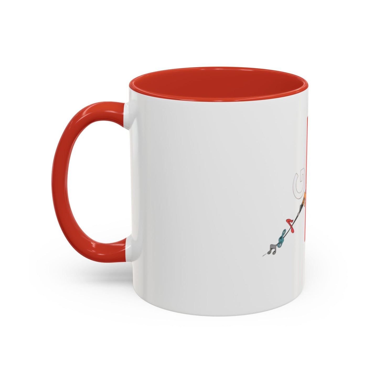 Music Notes Accent Coffee Mug – Colorful Melody Design (11/15oz)