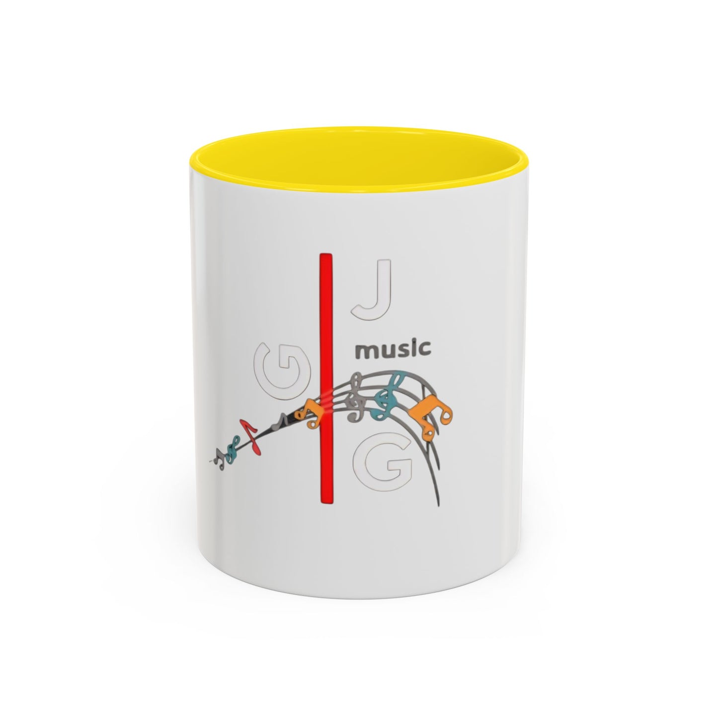 Music Notes Accent Coffee Mug – Colorful Melody Design (11/15oz)