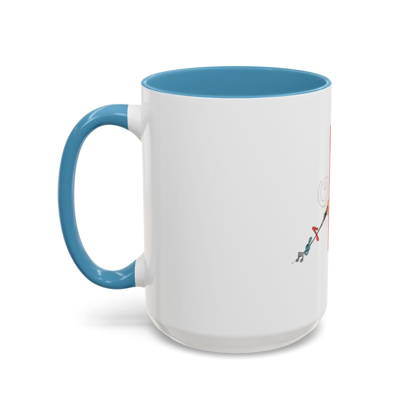 Music Notes Accent Coffee Mug – Colorful Melody Design (11/15oz)