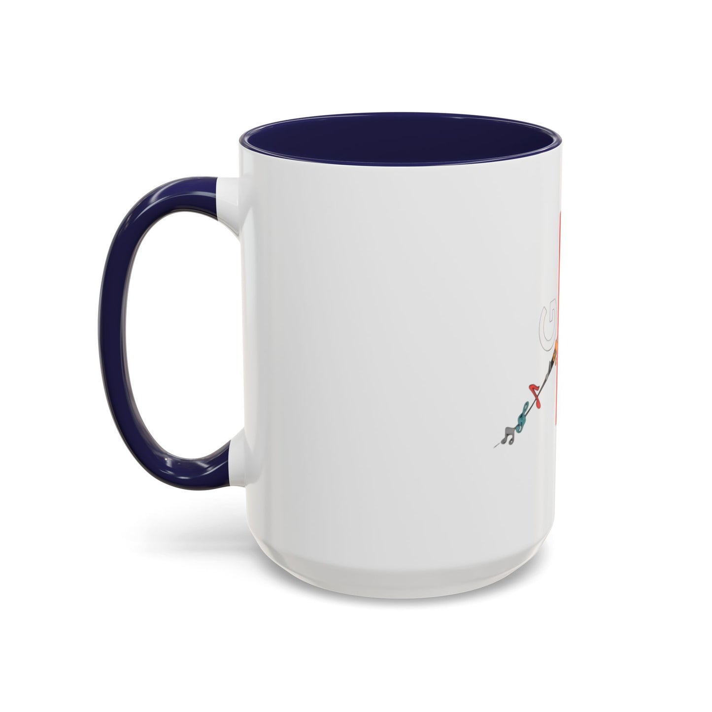 Music Notes Accent Coffee Mug – Colorful Melody Design (11/15oz)
