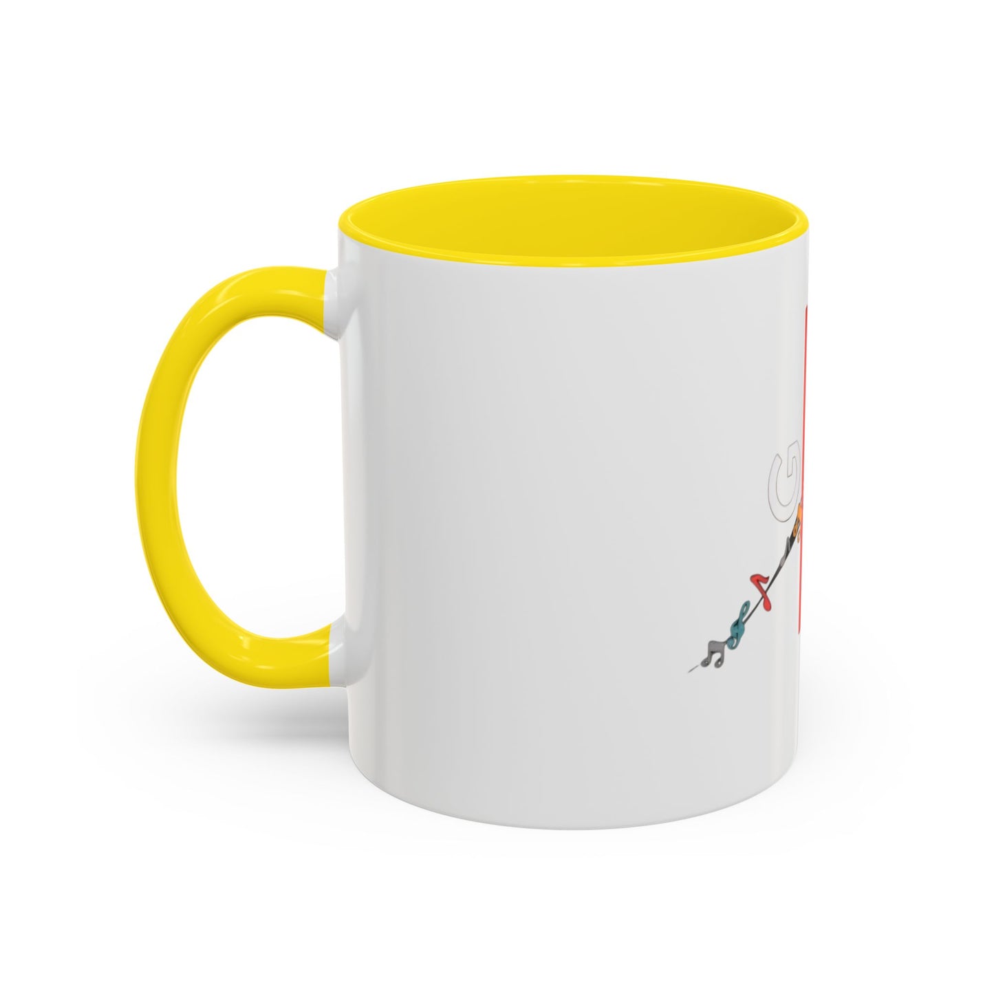 Music Notes Accent Coffee Mug – Colorful Melody Design (11/15oz)