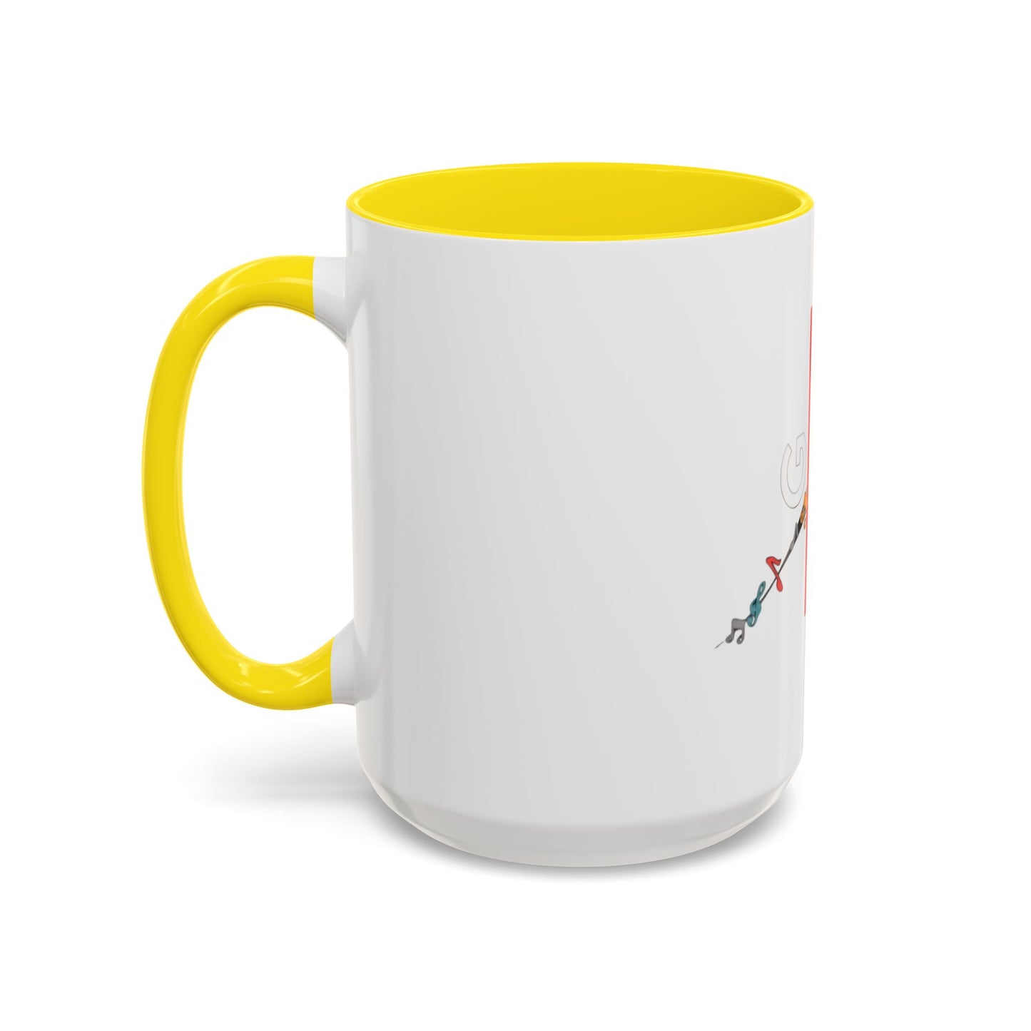 Music Notes Accent Coffee Mug – Colorful Melody Design (11/15oz)