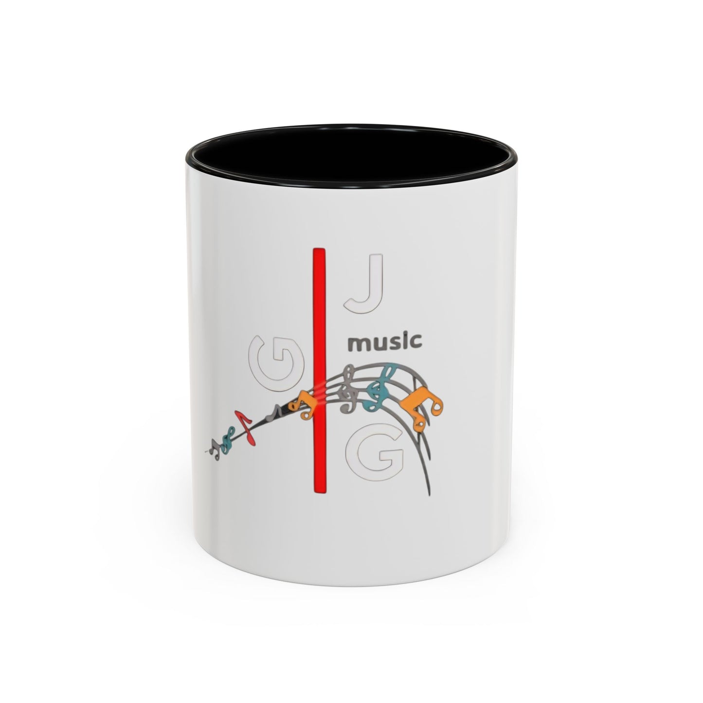 Music Notes Accent Coffee Mug – Colorful Melody Design (11/15oz)
