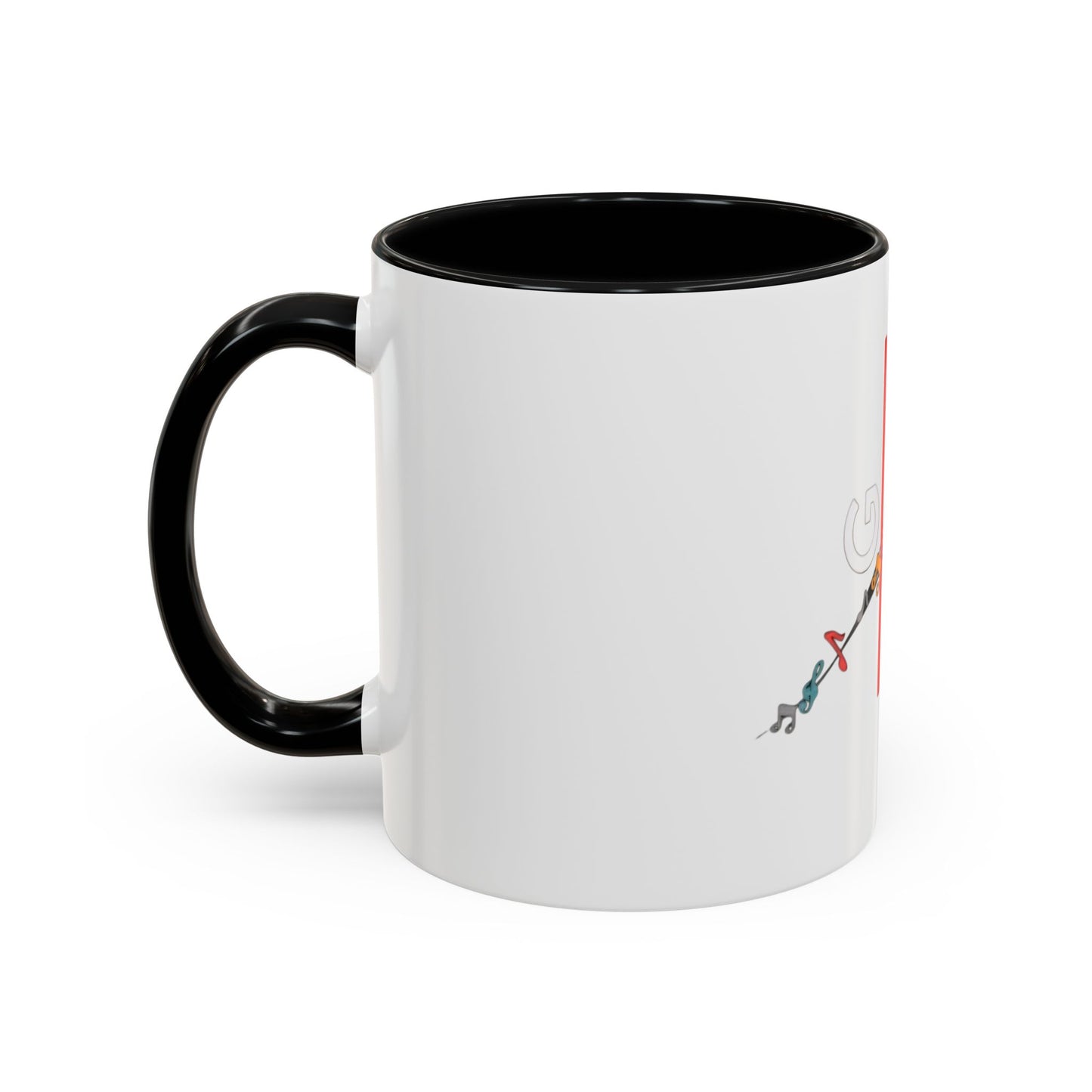 Music Notes Accent Coffee Mug – Colorful Melody Design (11/15oz)