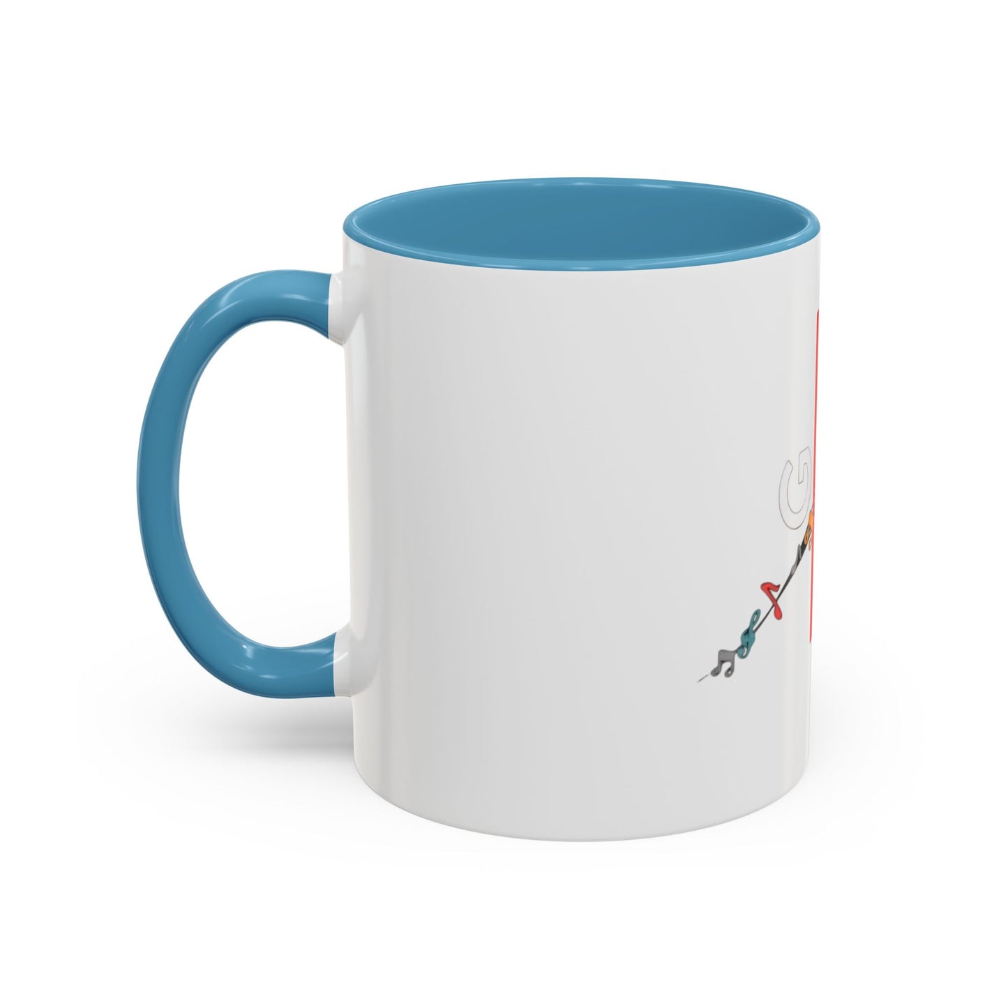 Music Notes Accent Coffee Mug – Colorful Melody Design (11/15oz)