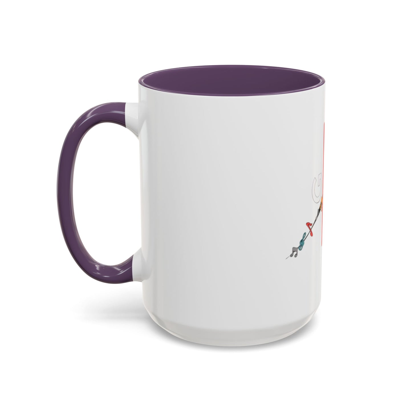 Music Notes Accent Coffee Mug – Colorful Melody Design (11/15oz)