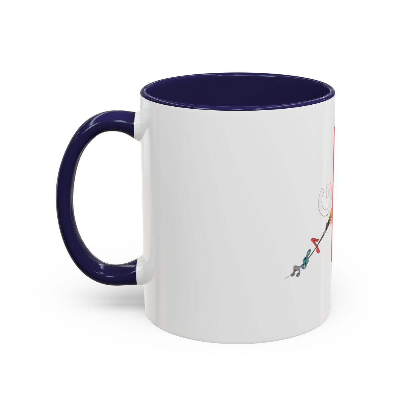 Music Notes Accent Coffee Mug – Colorful Melody Design (11/15oz)